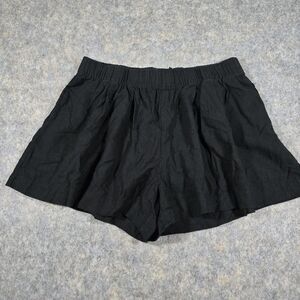 Scoop Womens Linen Blend Wide Leg Pull-On Short Black Size XL Summer Outdoors